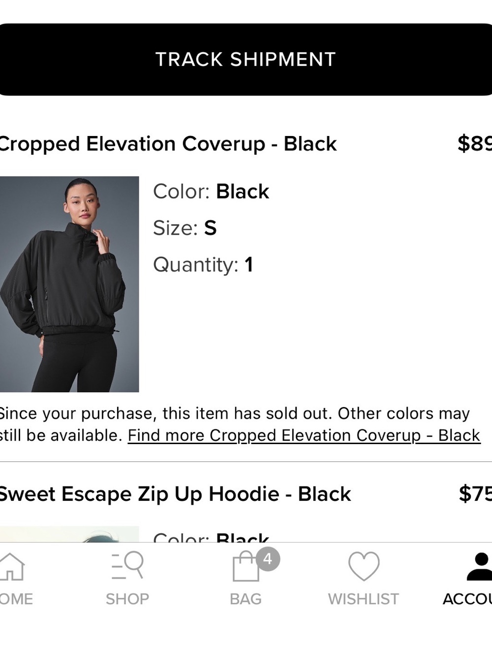 ALO Yoga Black Half-Zip Pullover